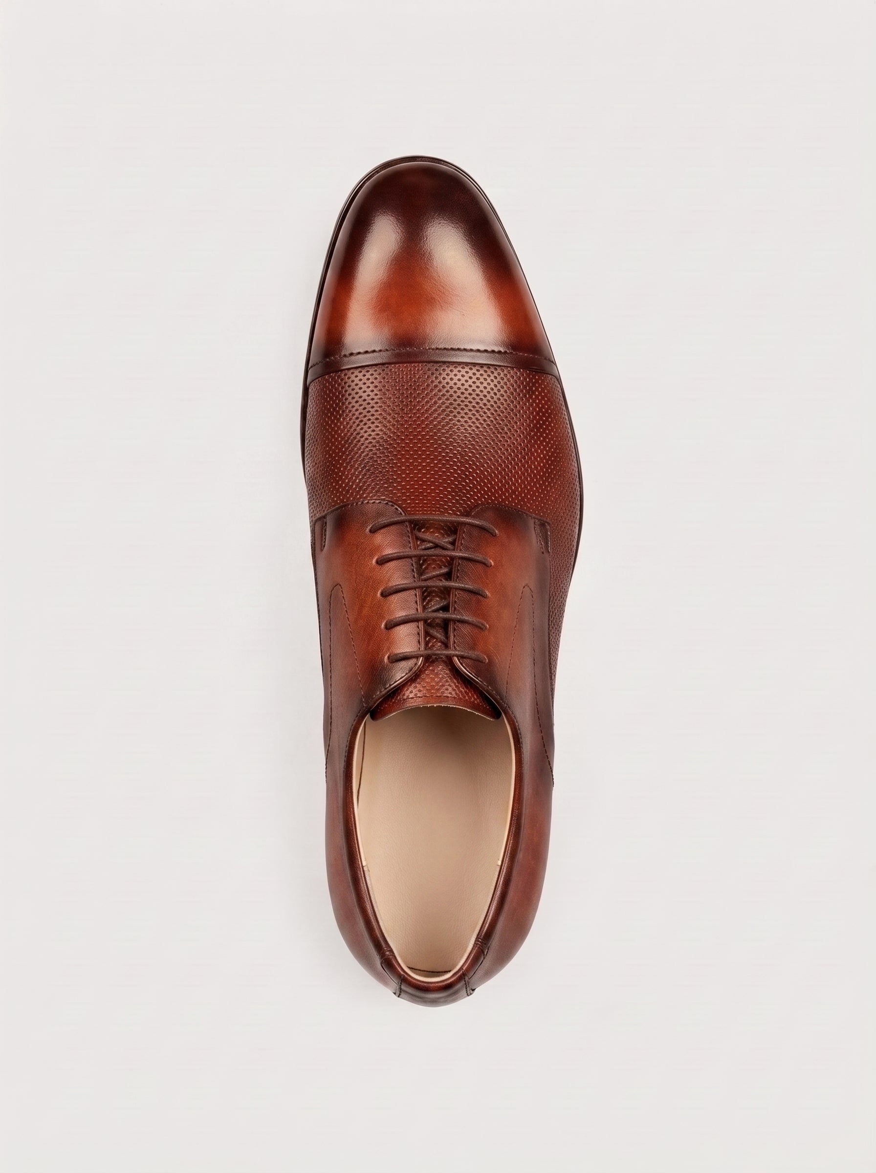 PARMA Derby Cap Toe Texturizado - Bordeaux