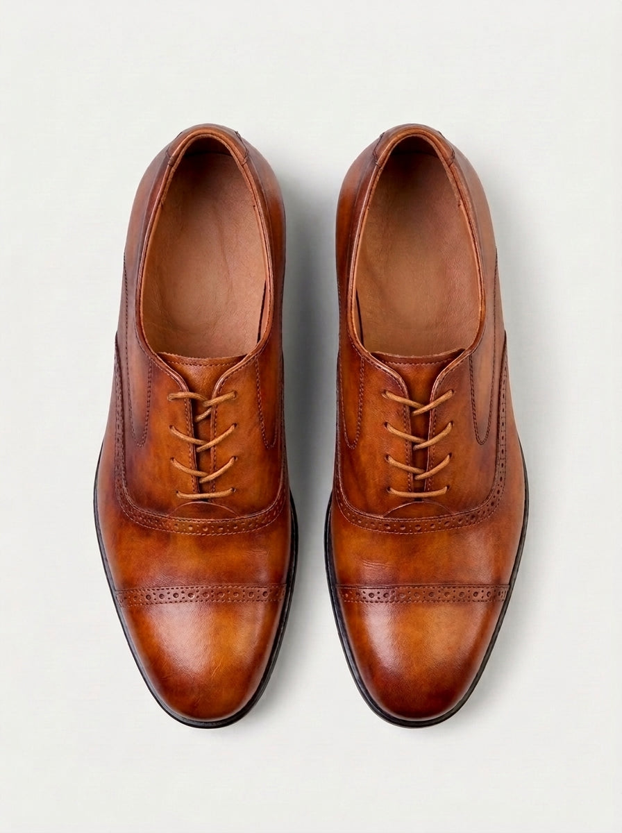 VERONA Oxford Quarter Brogue - Caramel