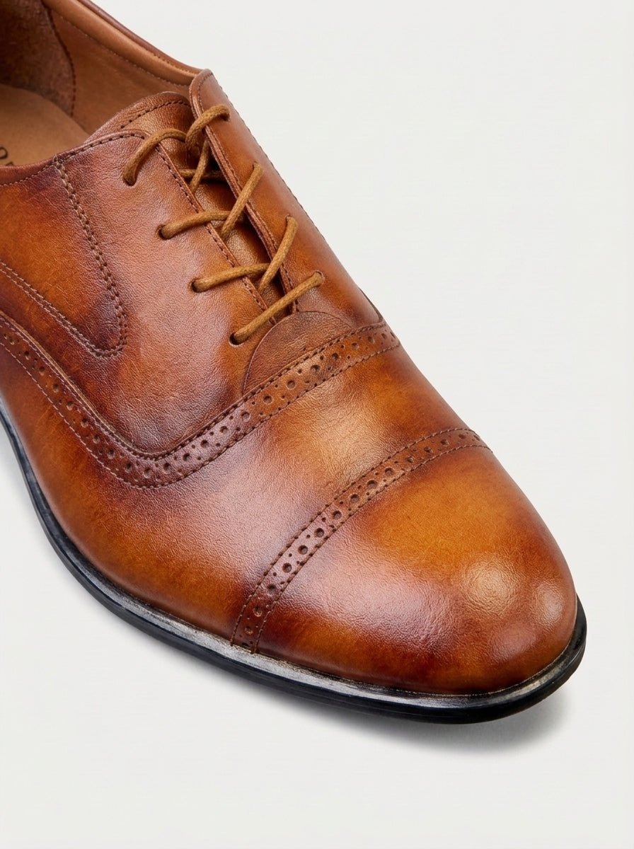 VERONA Oxford Quarter Brogue - Caramel