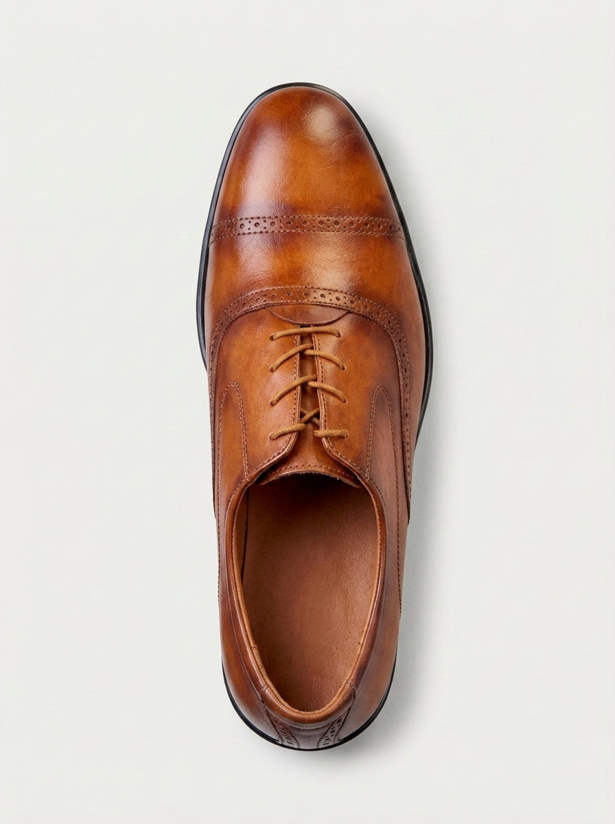 VERONA Oxford Quarter Brogue - Caramel