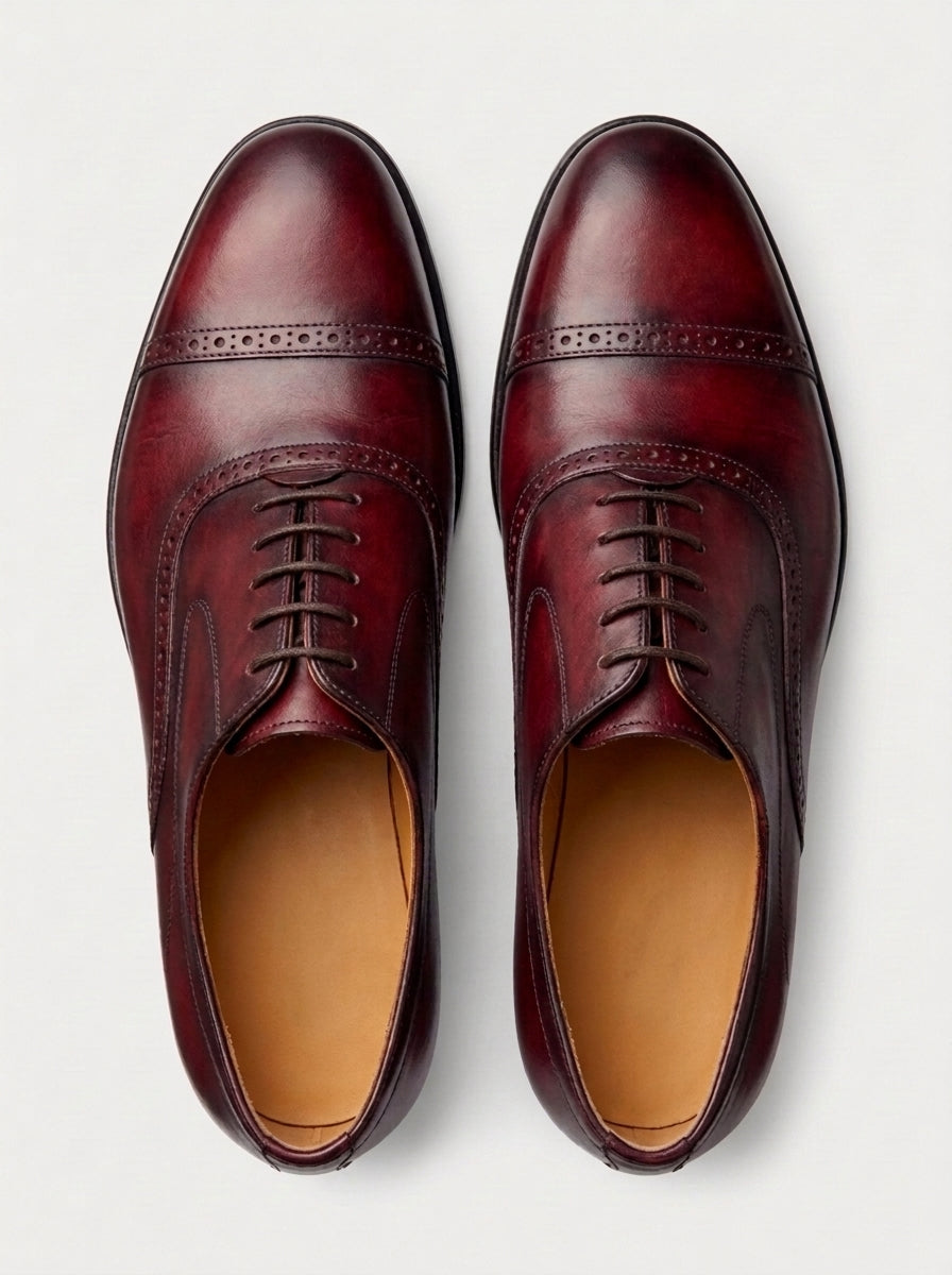 VERONA Oxford Quarter Brogue - Bordeaux