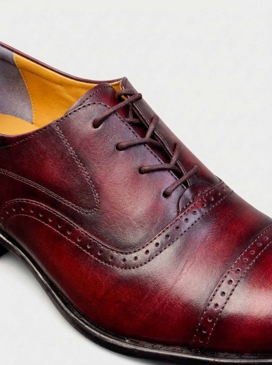 VERONA Oxford Quarter Brogue - Bordeaux