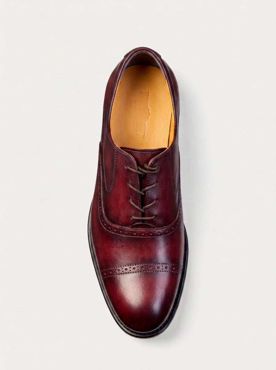 VERONA Oxford Quarter Brogue - Bordeaux