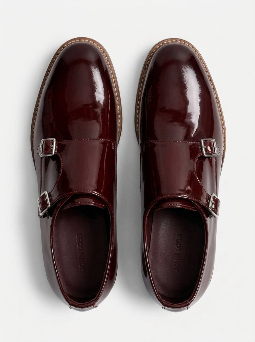 VENEZIA Monk Strap Charol - Bordeaux
