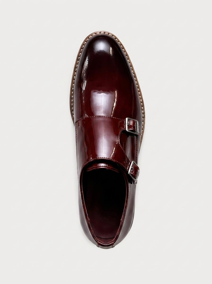 VENEZIA Monk Strap Charol - Bordeaux