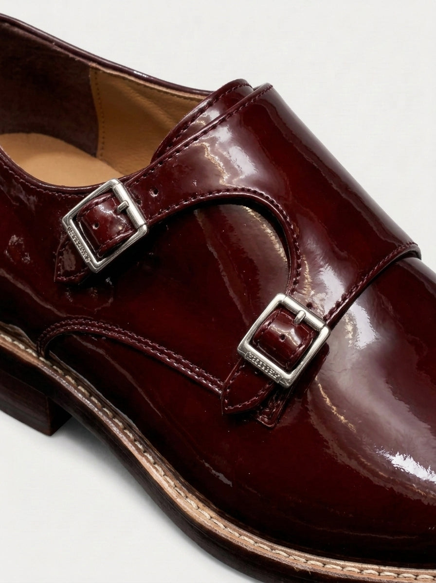 VENEZIA Monk Strap Charol - Bordeaux