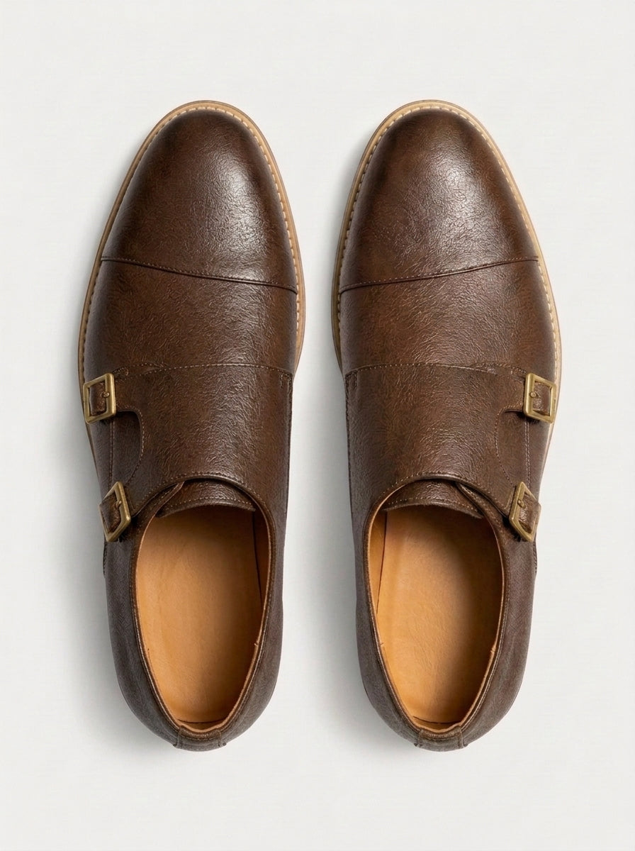 GÉNOVA Monk Strap Classic - Dark Coffe