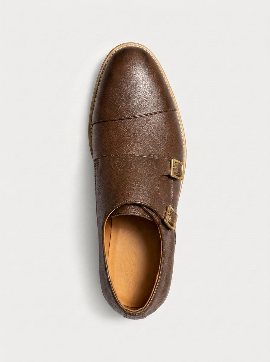 GÉNOVA Monk Strap Classic - Dark Coffe
