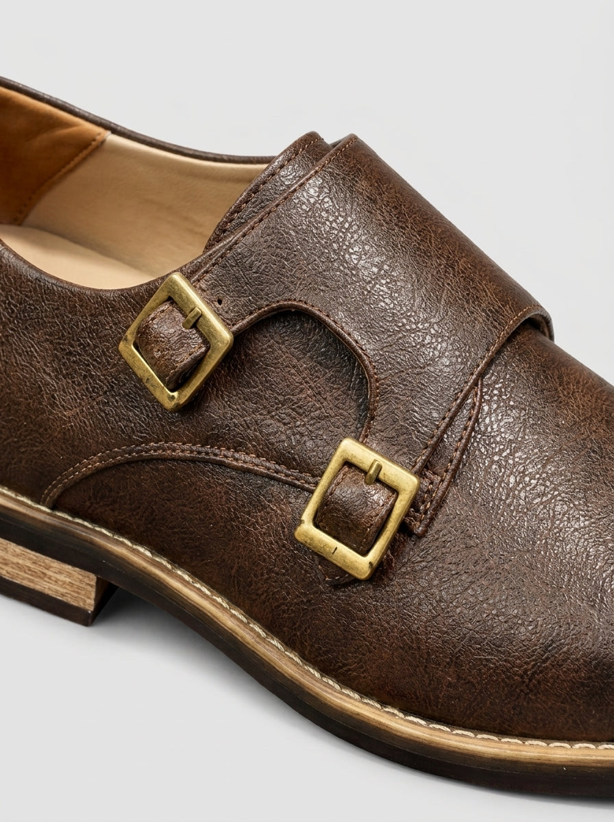 GÉNOVA Monk Strap Classic - Dark Coffe