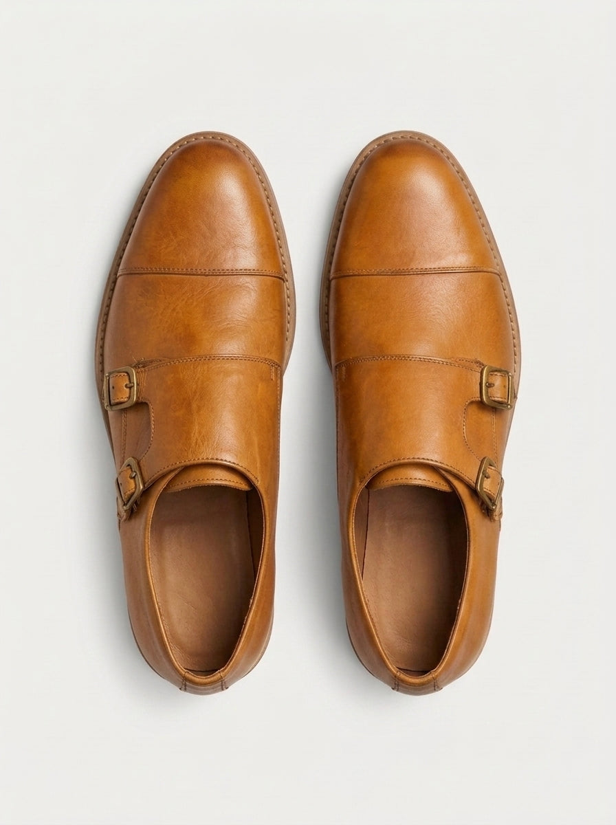 GÉNOVA Monk Strap Classic - Caramel
