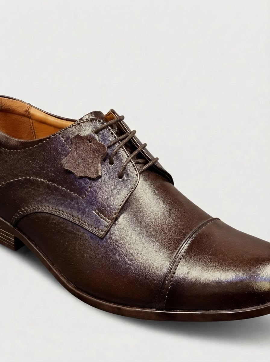 LUCCA Derby Cap Toe - Dark Coffe