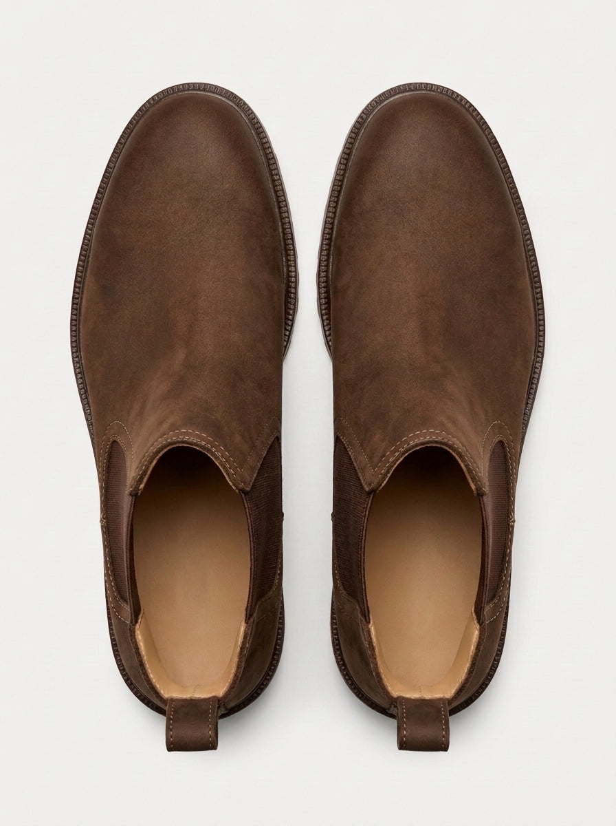 DOLOMEO Chelsea Boot Nubuck - Dark Coffe