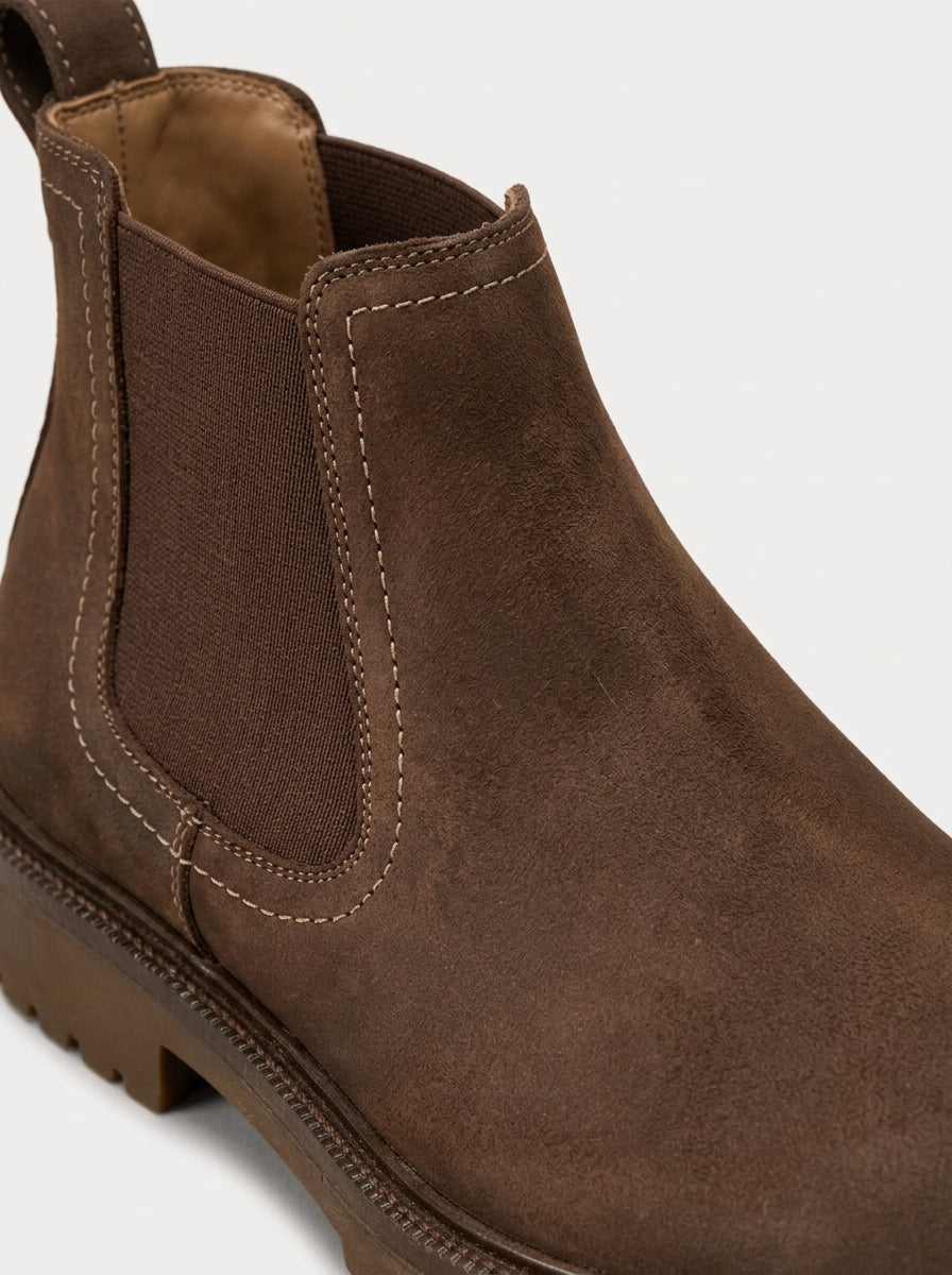DOLOMEO Chelsea Boot Nubuck - Dark Coffe
