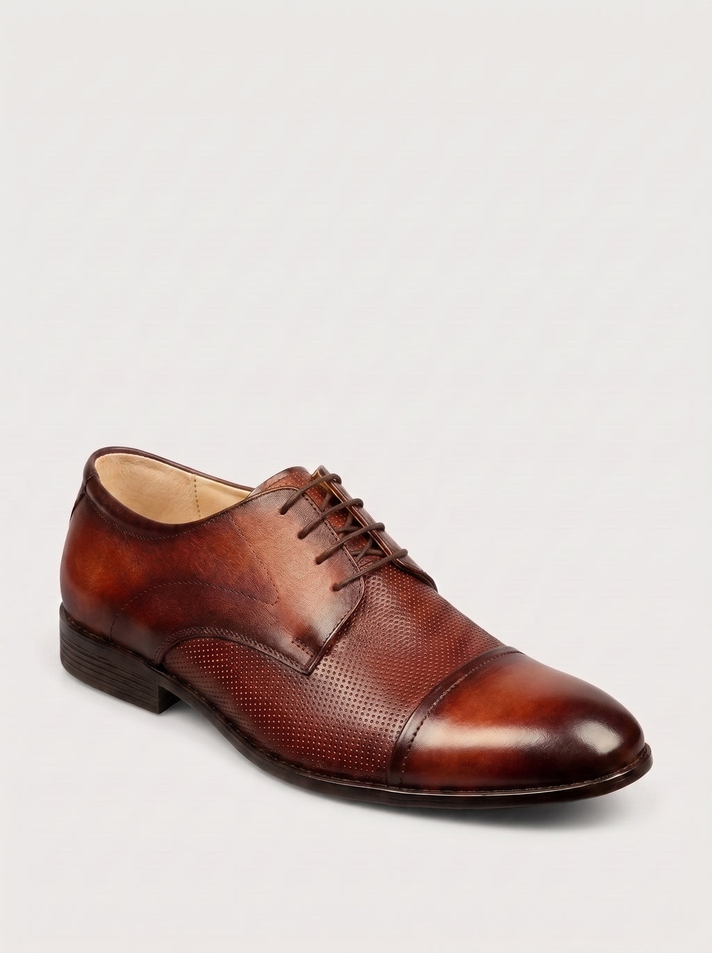 PARMA Derby Cap Toe Texturizado - Bordeaux