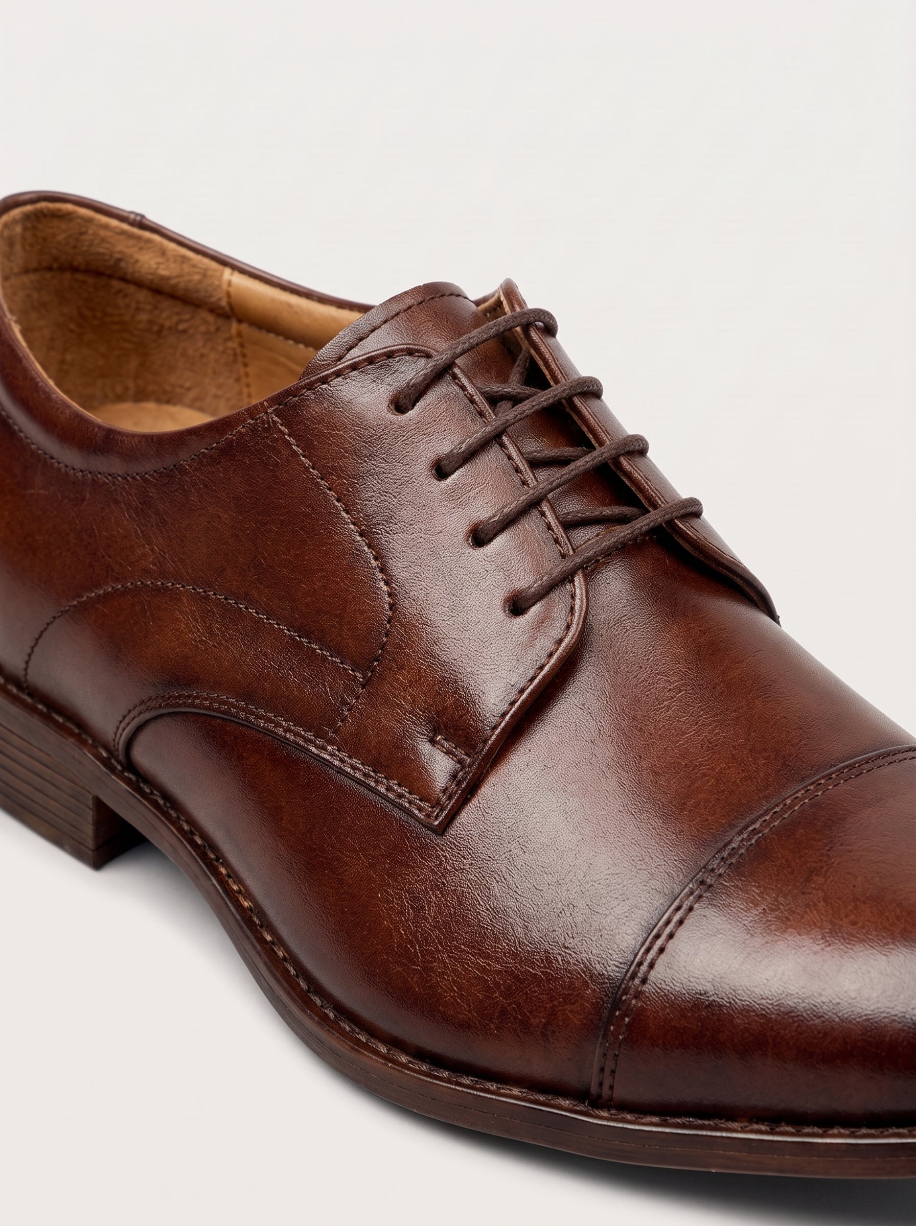 LUCCA Derby Cap Toe - Bordeux