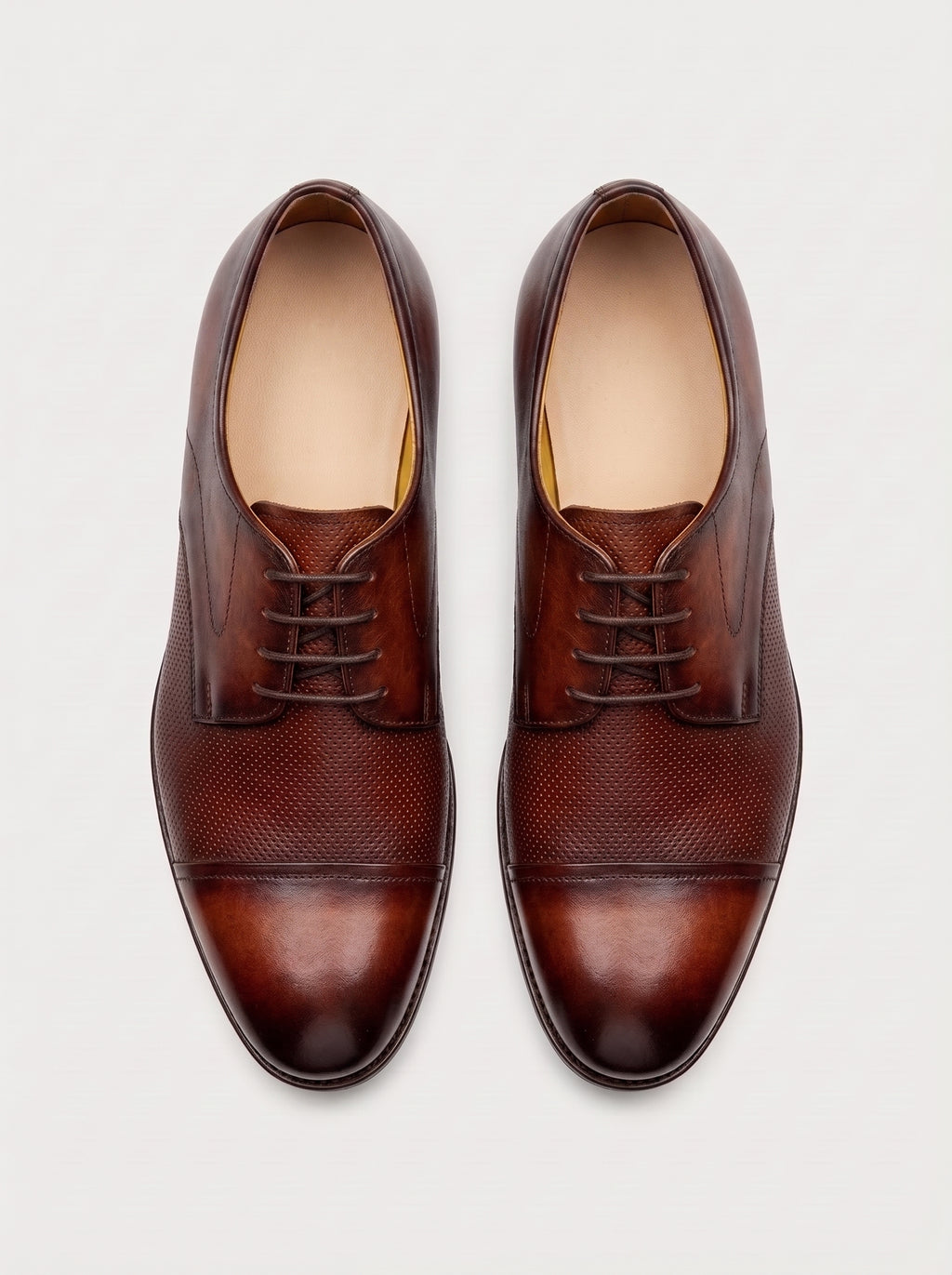 PARMA Derby Cap Toe Texturizado - Bordeaux