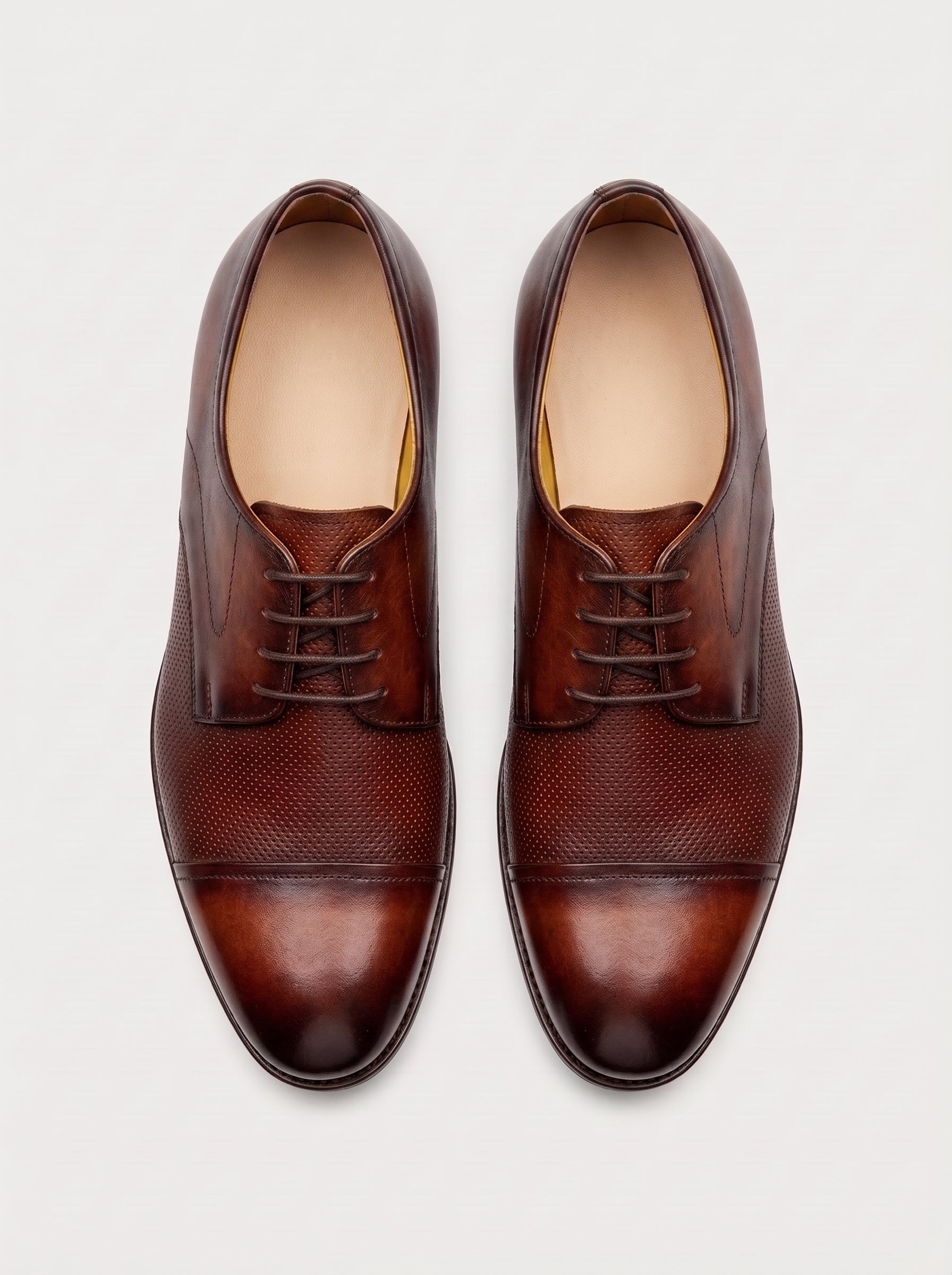 LUCCA Derby Cap Toe - Bordeux